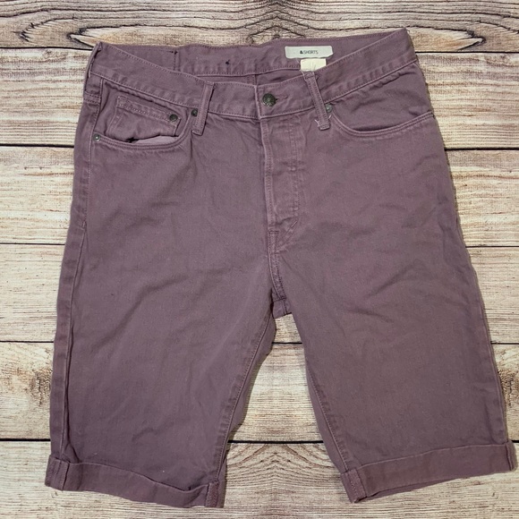 purple jean shorts mens
